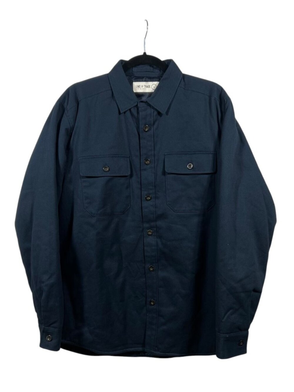 Line Of Trade Trucker Jacket Mens Navy Blue Lined Insulated Large Workwear